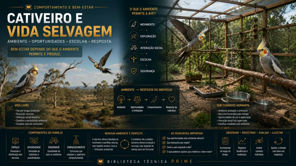 Psitacídeos em ambiente natural e em viveiro planejado para comparação de bem-estar