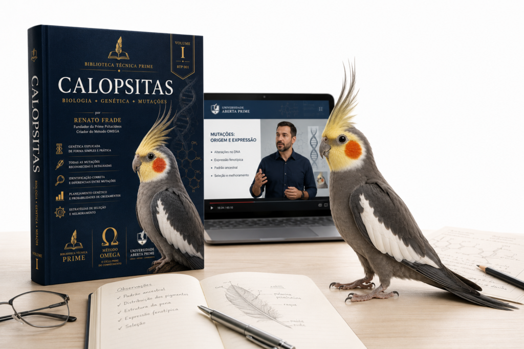 A Mutação Cinza representa muito mais do que a coloração mais comum das calopsitas. Neste artigo, você compreenderá por que ela é considerada o padrão ancestral da espécie e a principal referência para interpretar todas as demais mutações.