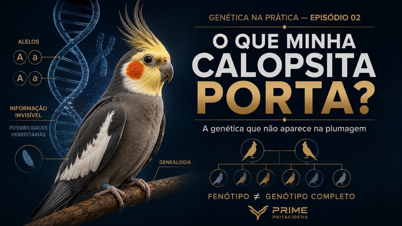 O Que Minha Calopsita Porta? Como Descobrir a Genética que Não Aparece na Plumagem